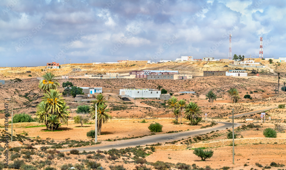 Typical Tunisian landscape at Ksar Ouled Soltane near Tataouine