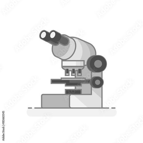 Scientific Microscope - Laboratory materials icon 24. Flat design concept. Vector illustration.