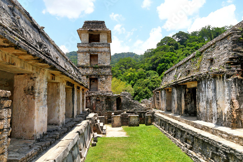 Ancient ruins in Palenque, Mexico photo
