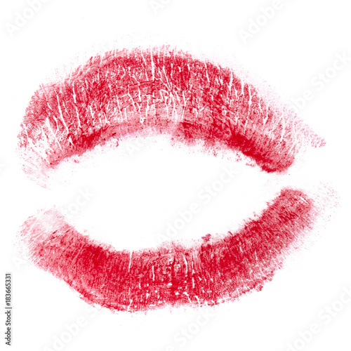 red kiss isolated
