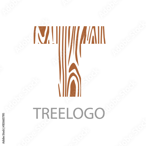 Logo letter T, wood furniture. Vector illustration, Concept of saw cut tree trunk, isolated on white background for forestry and sawmill.  logo design trendy modern