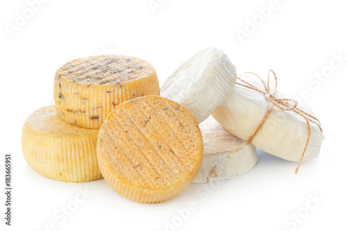 mix cheese isolated on white
