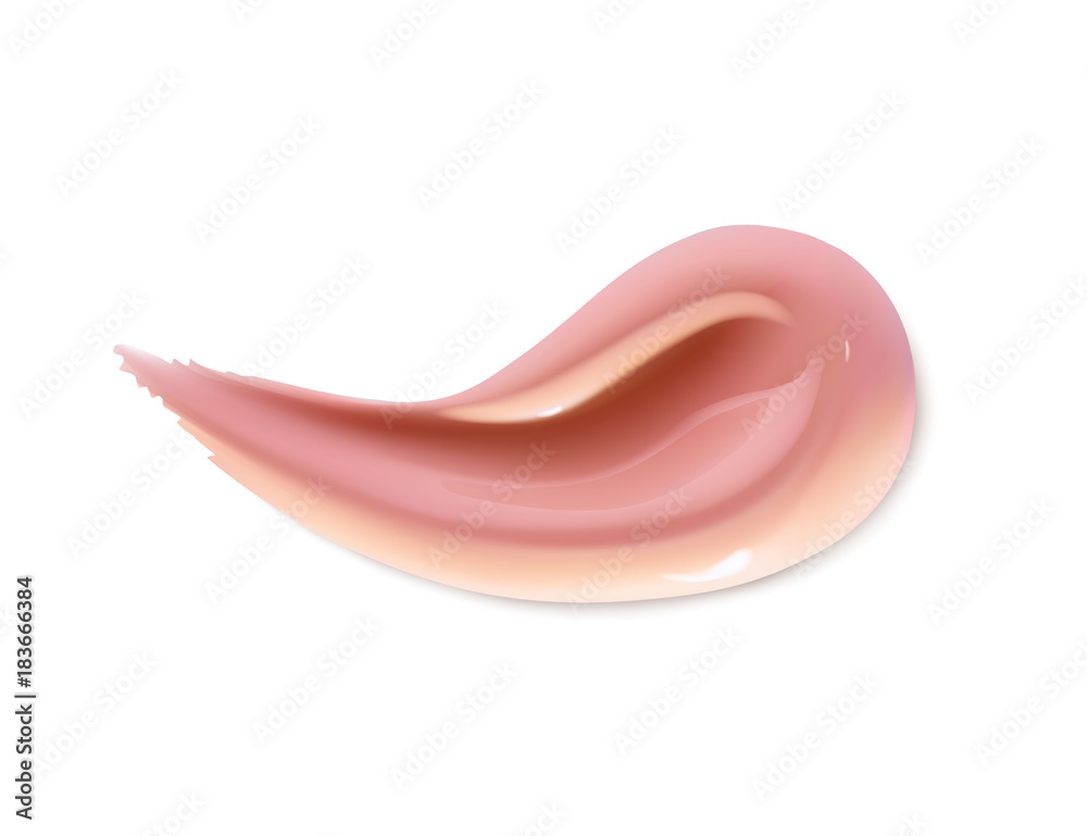Cosmetic liquid foundation cream smudge smear strokes. Make up smear isolated on white background Cosmetic liquid foundation cream smudge smear strokes. Make up smear isolated on white background