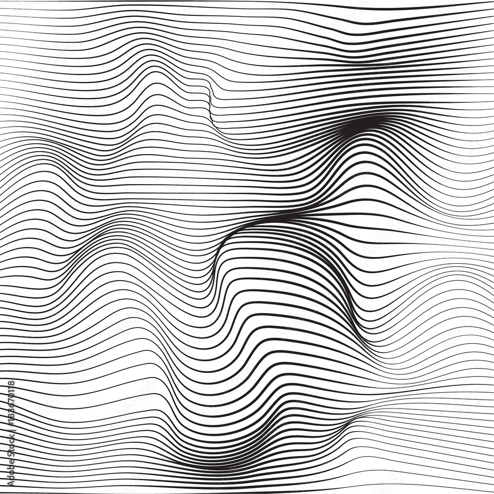 Fotografija Distorted wave monochrome texture
