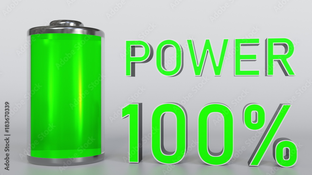 Charging battery indicator 3D rendering Charging battery indicator 3D rendering