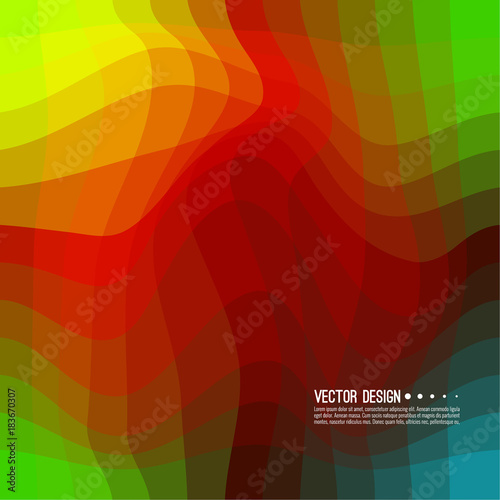Distorted wave colorful texture. Abstract dynamical rippled surface. Vector stripe deformation background. Transition and gradation of color.