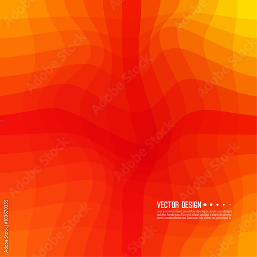 Distorted wave colorful texture. Abstract dynamical rippled surface. Vector stripe deformation background. Transition and gradation of color.