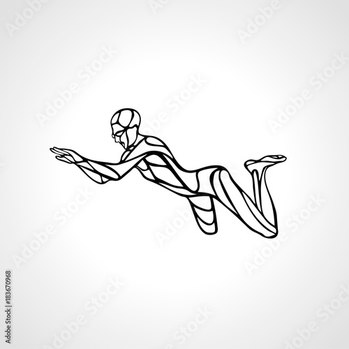Swimmer Breaststroke vector outline silhouette