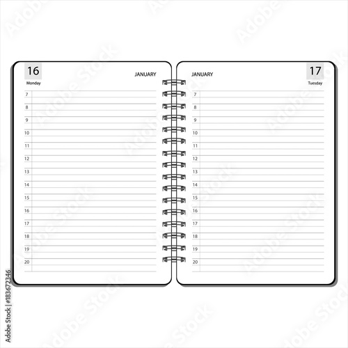 Open planner vector