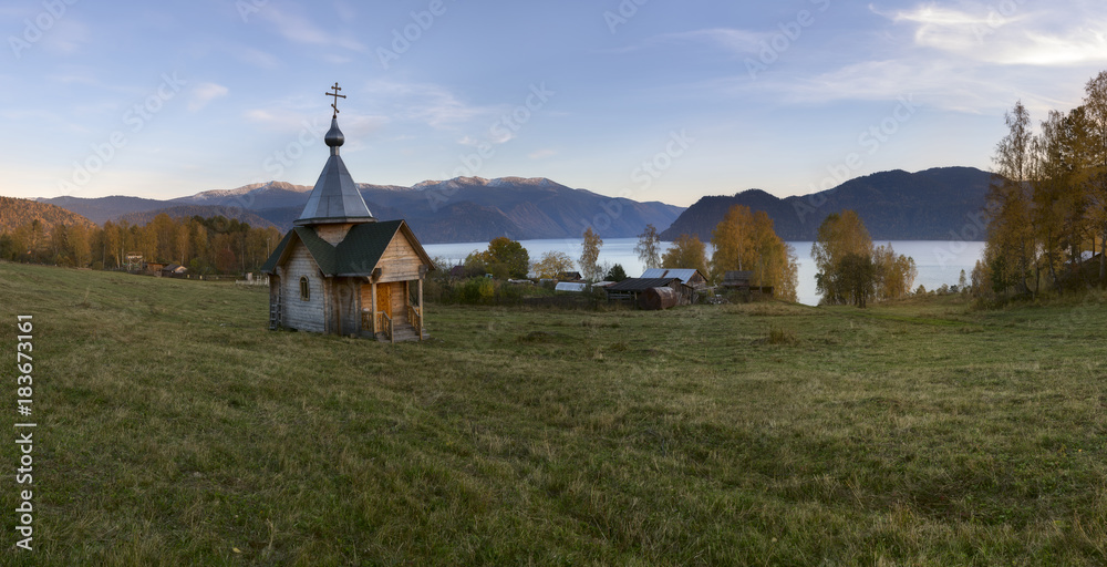 Typical russian church in the mountains