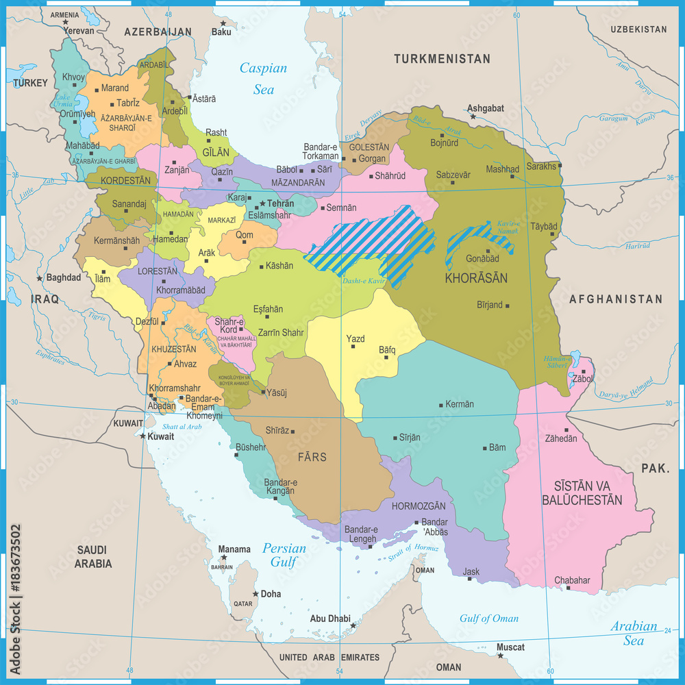 Iran Map - Detailed Vector Illustration