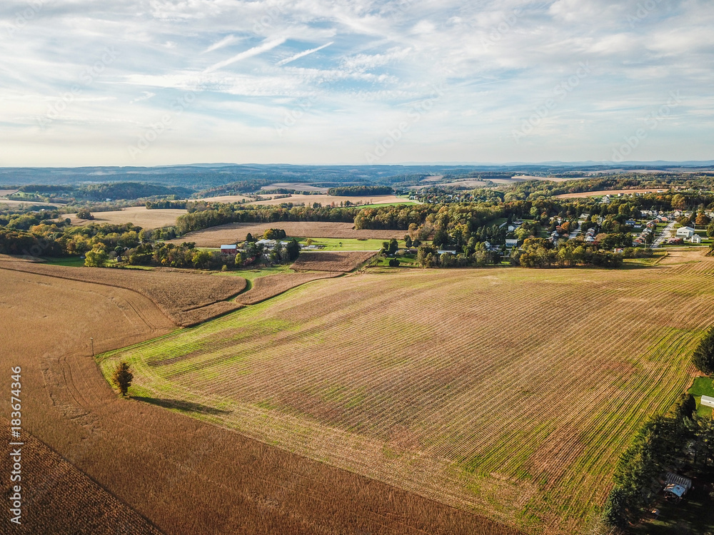 Farmland in Rural Shrewsbury, Pennsylvania during Fall