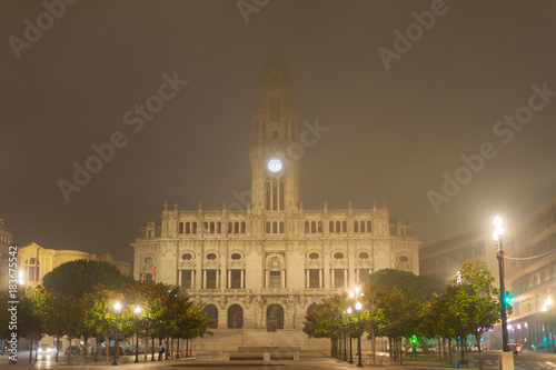 Foggy Porto City Hall, Port...