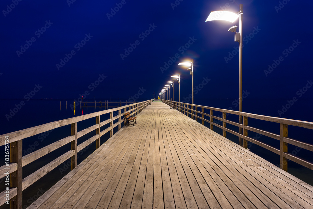 Naklejka premium Pier in Mechelinki village in northern Poland