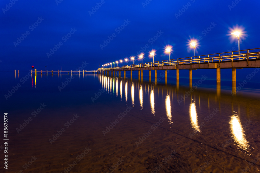 Fototapeta premium Pier in Mechelinki village in northern Poland