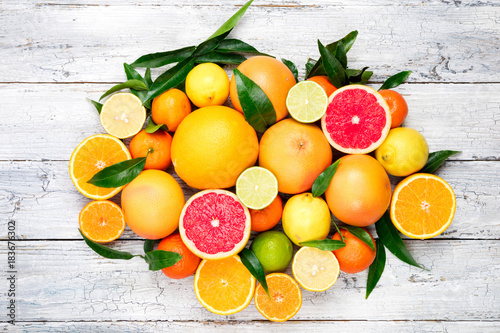 Canvastavla Fresh citrus fruits background
