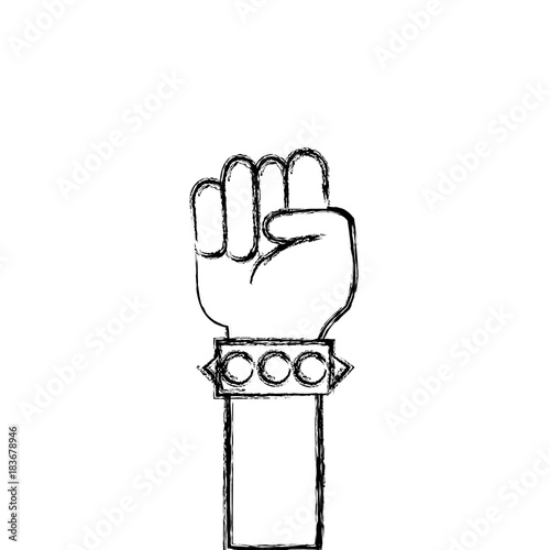 figure hand with bracelet and oppose gesture symbol