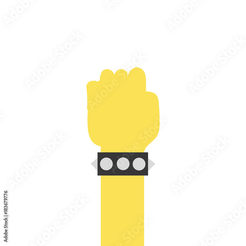 colorful hand with bracelet and oppose gesture symbol