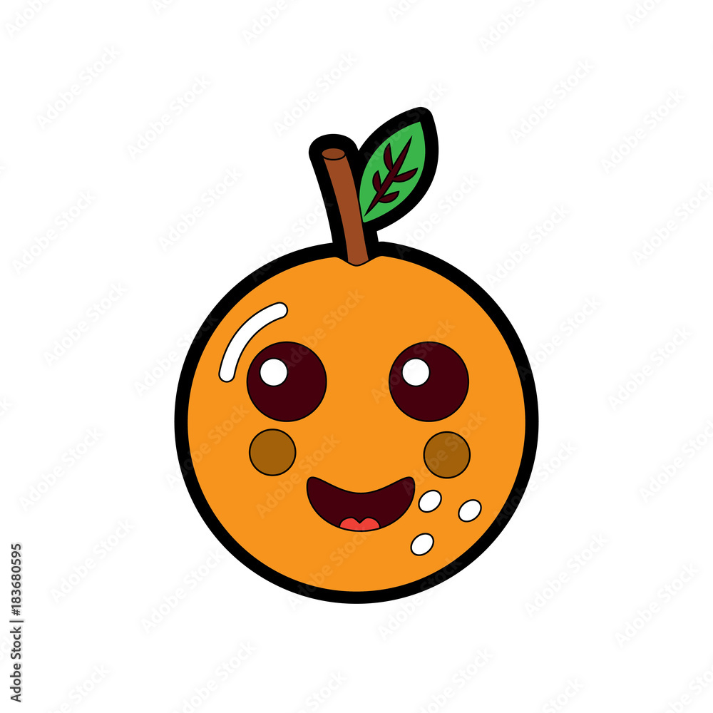 Fototapeta premium orange happy fruit kawaii icon image vector illustration design