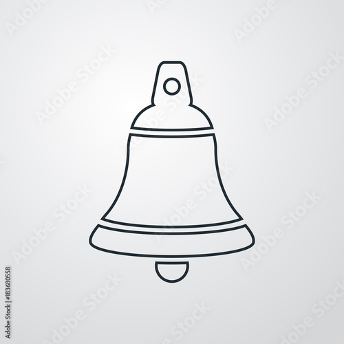 Icono plano campana lineal en fondo degradado