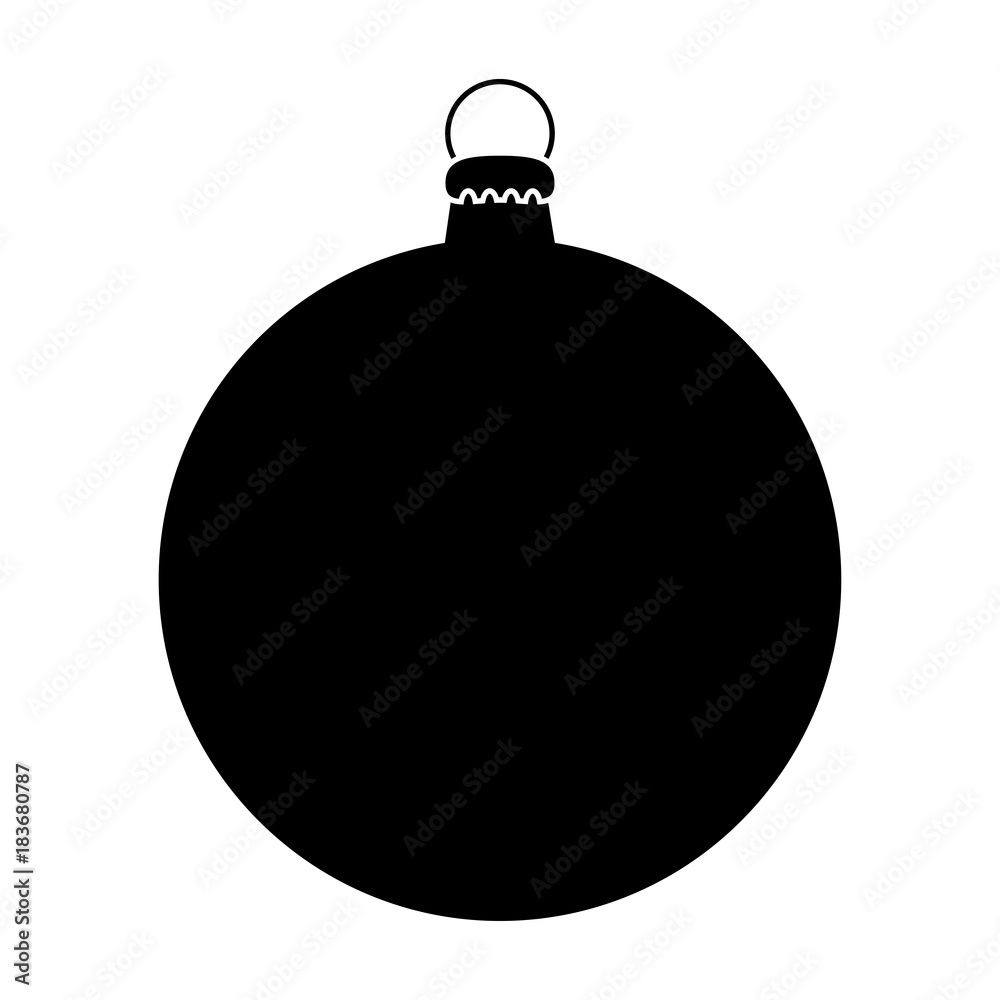 Simple Bauble silhouette for christmas tree isolated on white background Simple Bauble silhouette for christmas tree isolated on white background