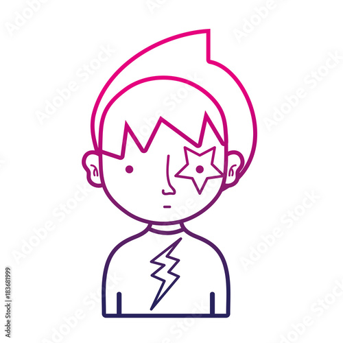 color line boy rocker with star tattoo and t-shirt