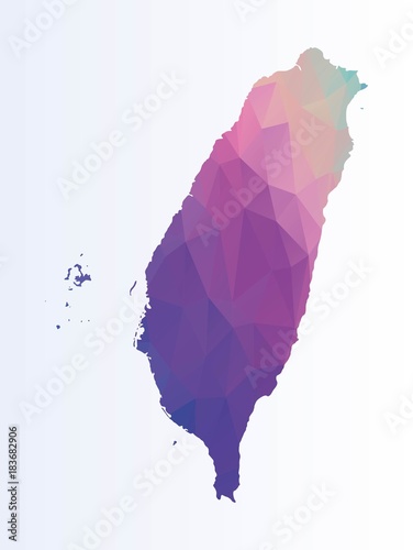Fototapeta Polygonal map of Taiwan