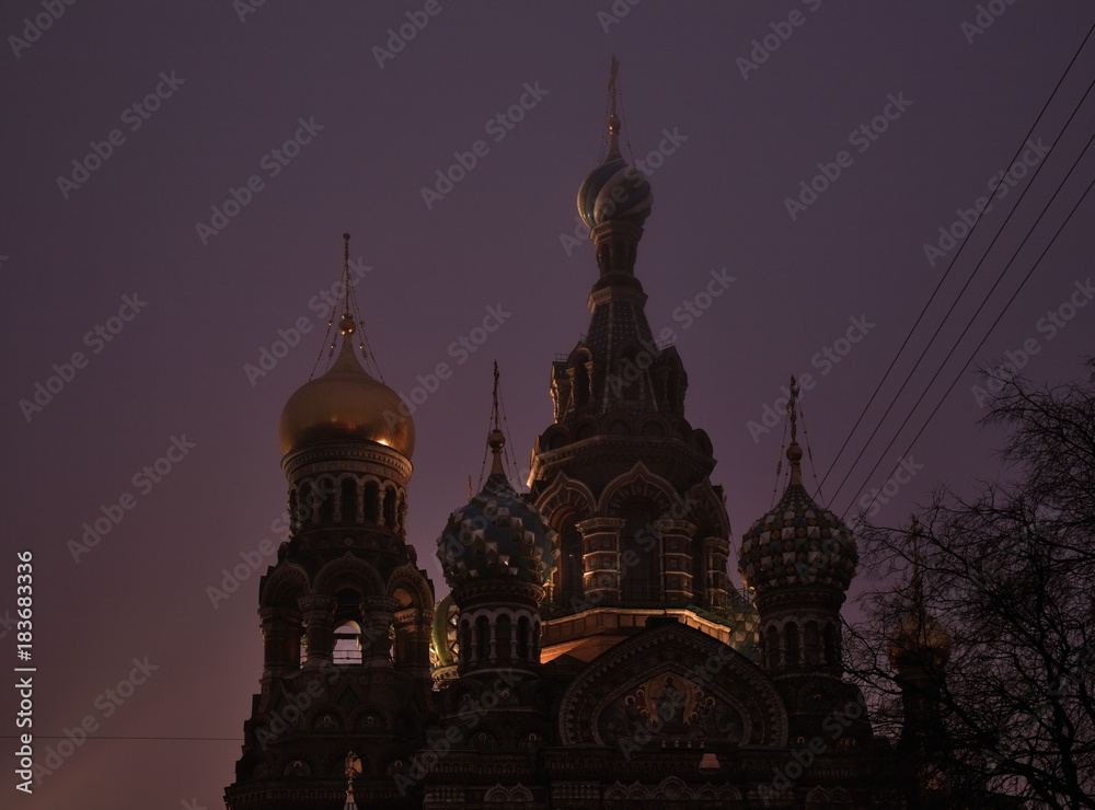 Cathedral of Resurrection of Christ - temple of Savior on Blood in Saint Petersburg. Russia