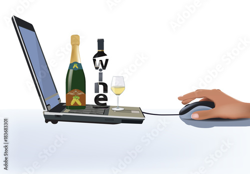 acquisto e vendita vino tramite computer