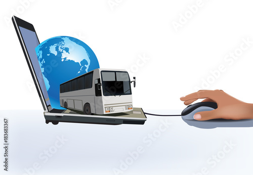 computer viaggio in corriera autobus