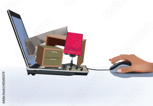 acquisto mobili tramite computer 