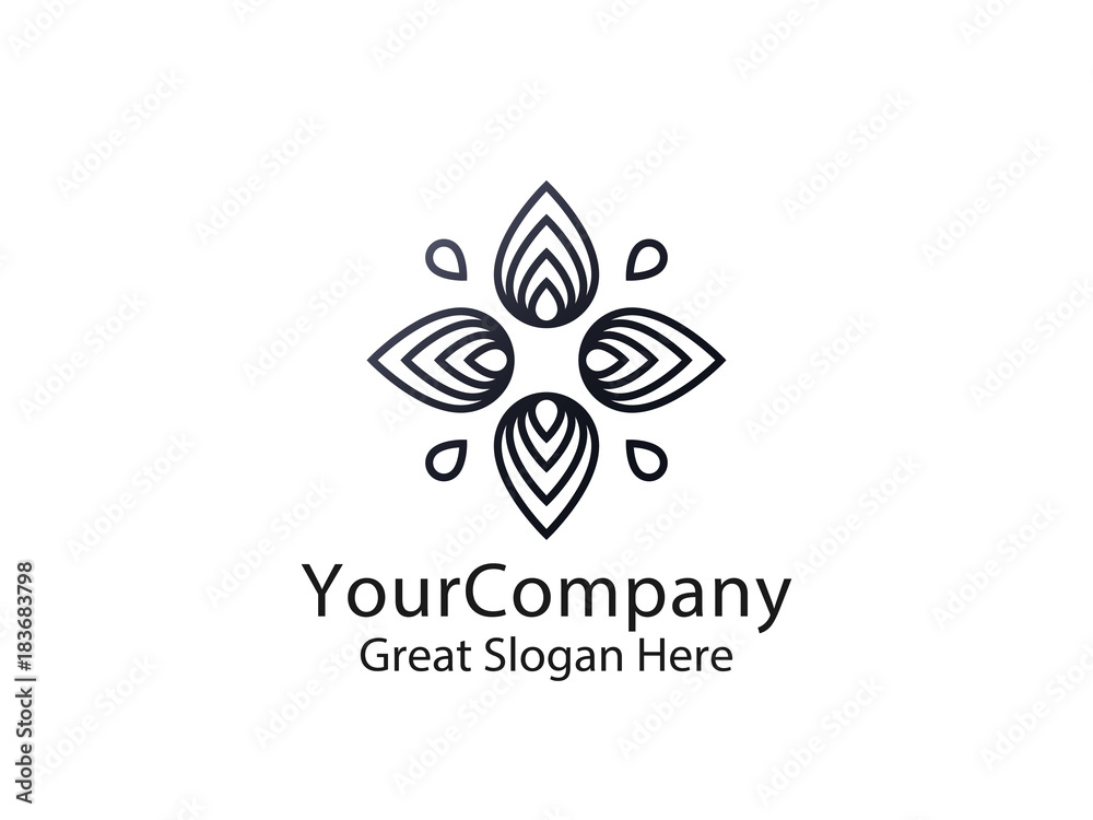 abstract leaf star sun logo. natural nature tree concept design abstract leaf star sun logo. natural nature tree concept design