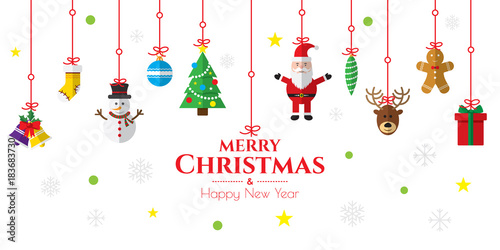 Merry Christmas internet banner background.
