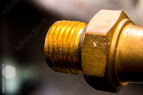 Brass nut with industry.