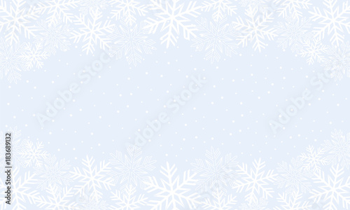 Background with white snowflakes. Vector graphic winter pattern.