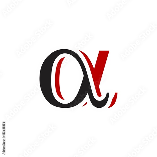 colourfull letter alpha logo vector