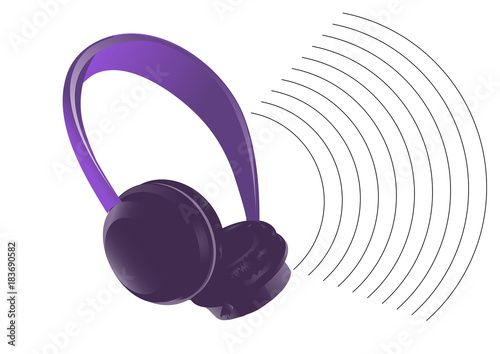 abstract dark headphones