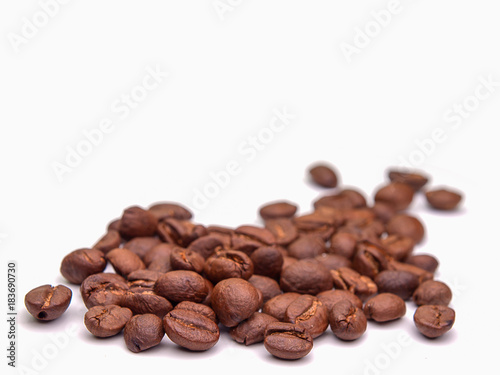   Brown coffee beans.