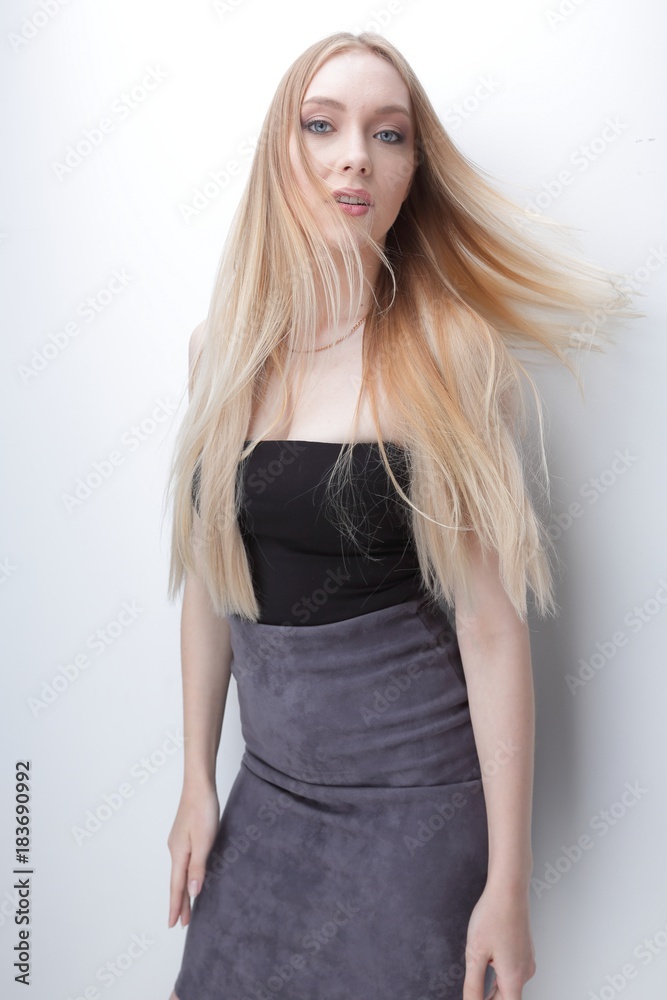 portrait of a stylish confident young woman with daily make-up. portrait of a stylish confident young woman with daily make-up.