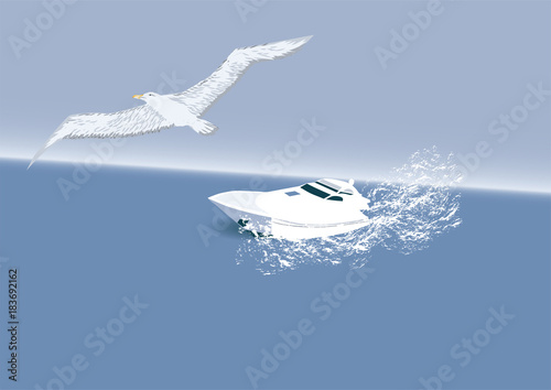 boat and albatross