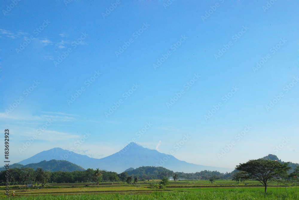 the landscape of Mount Merapi the landscape of Mount Merapi