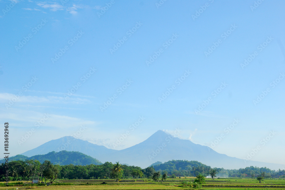 the landscape of Mount Merapi