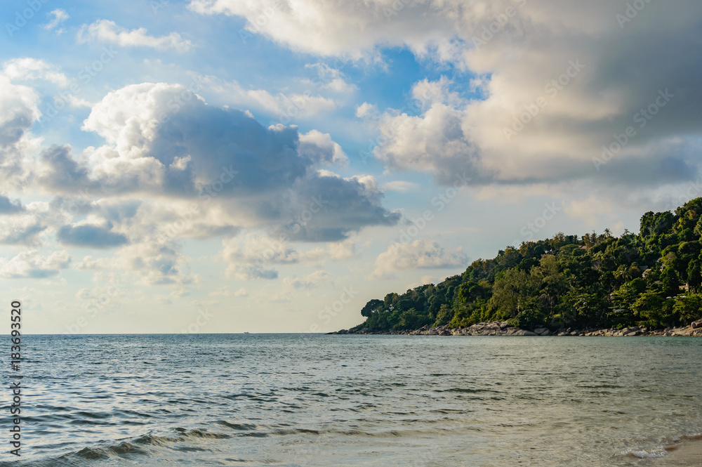 Bay of tropical ocean with the beach - Thailand, Phuket, Kamala
