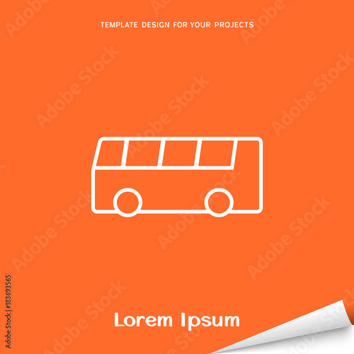 Orange banner with bus icon