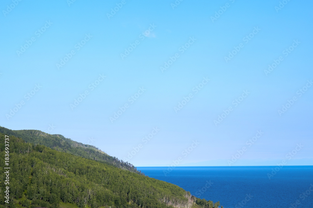 Unique view on lake Baikal from the height.
