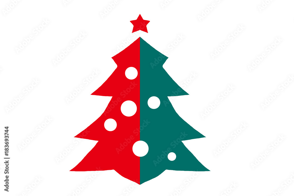 Obraz premium クリスマスカラー赤と緑のクリスマスツリー