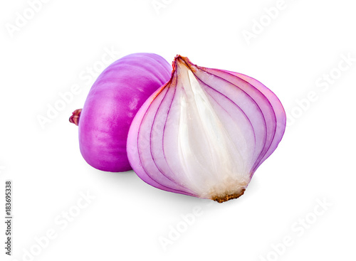 Red onion isolated on white background