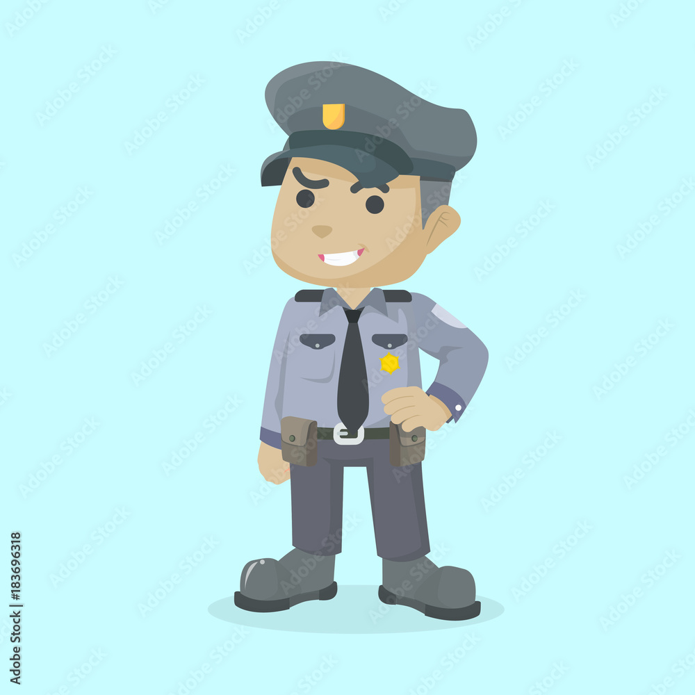 African police officer character– stock illustration
