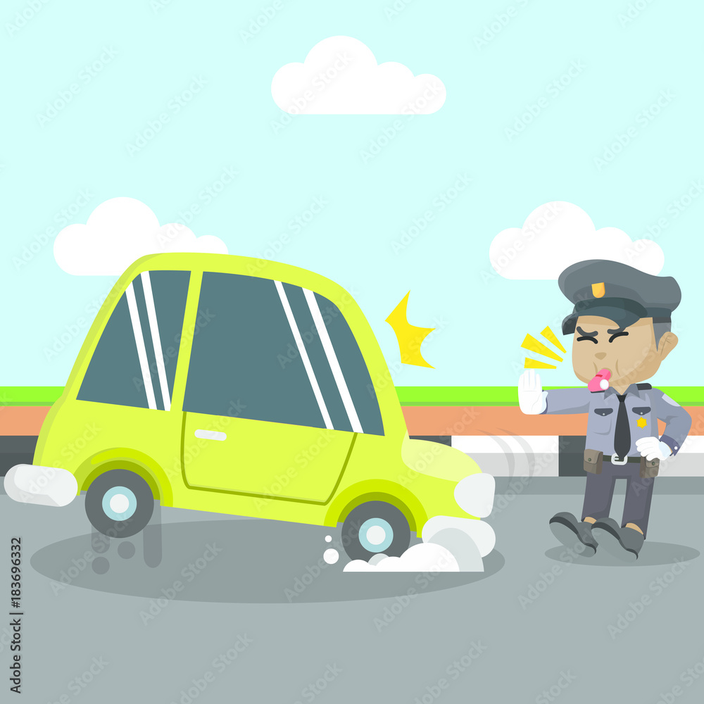 African police stopping car– stock illustration
