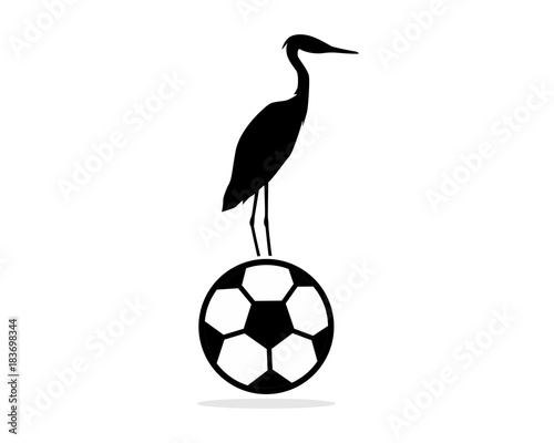 football stork illustration icon vector